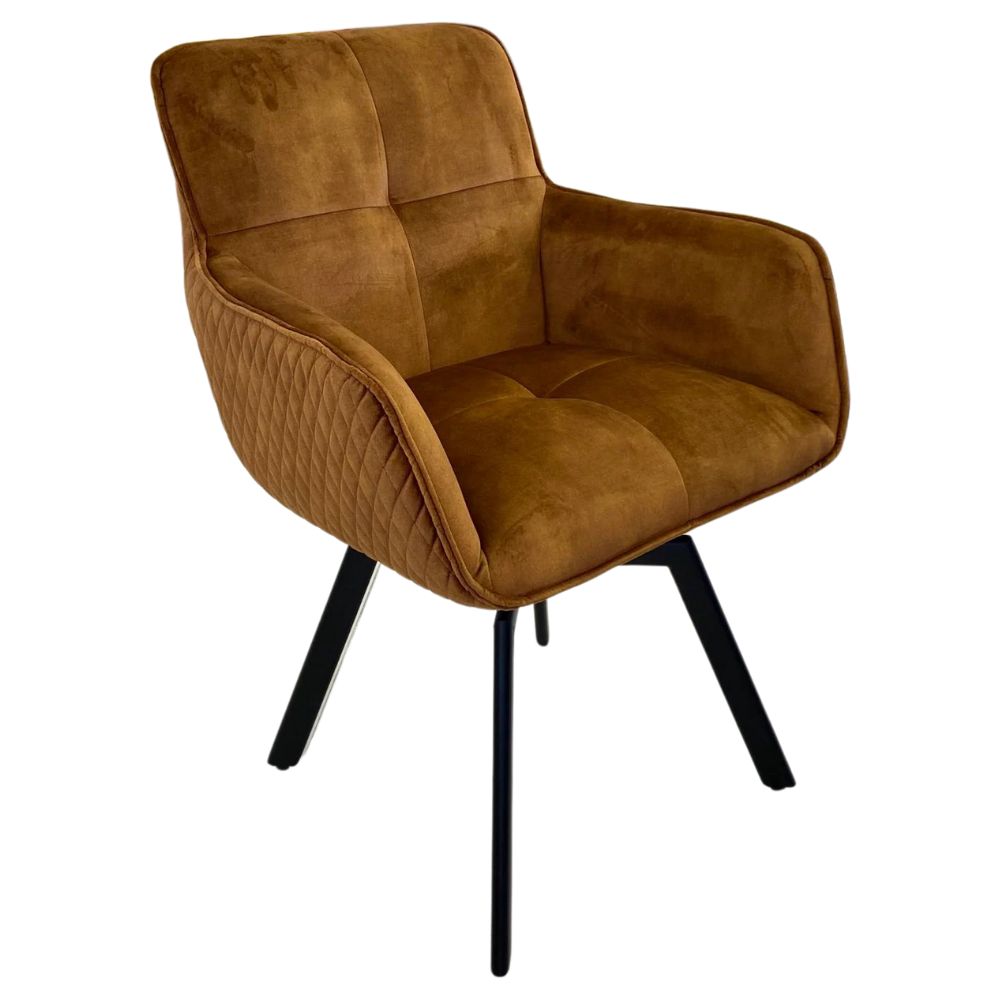 Exquisiter Drehstuhl 360° + Return-Funktion SPLENDID amber Samt