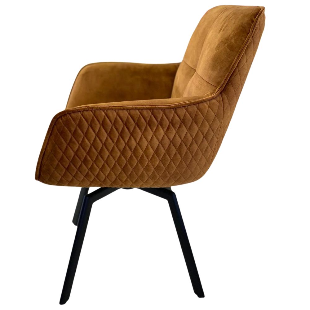 Exquisiter Drehstuhl 360° + Return-Funktion SPLENDID amber Samt