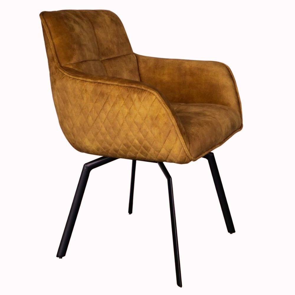 Exquisiter Drehstuhl 360° + Return-Funktion SPLENDID amber Samt