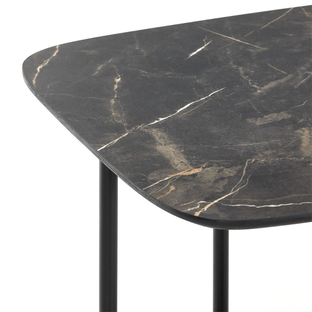Design Beistelltisch MARMOL 55cm schwarz moderne Marmor-Optik