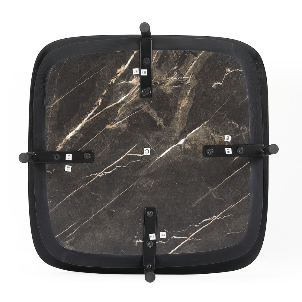 Design Beistelltisch MARMOL 55cm schwarz moderne Marmor-Optik