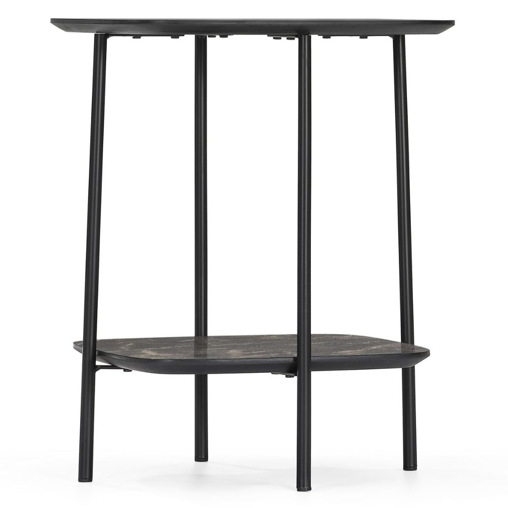 Design Beistelltisch MARMOL 55cm schwarz moderne Marmor-Optik