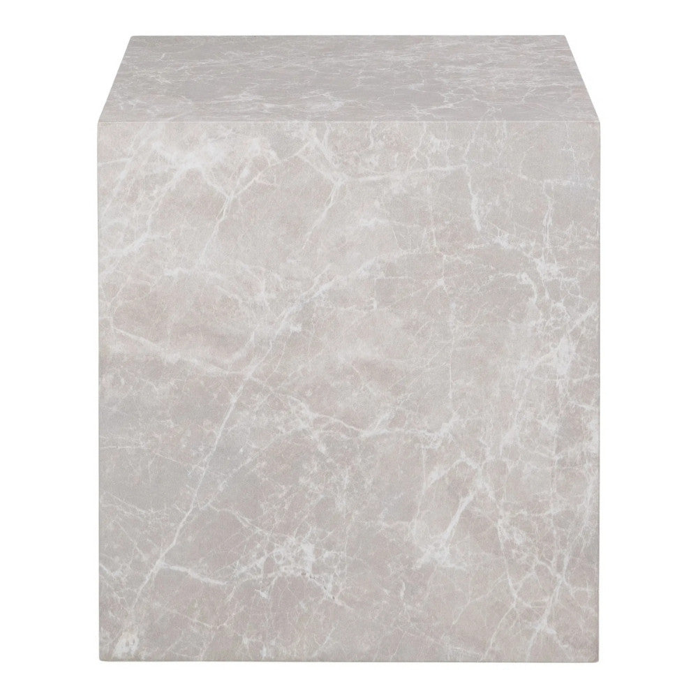 Design Beistelltisch POSTATO 45cm Marmor-Look beige creme Couchtisch