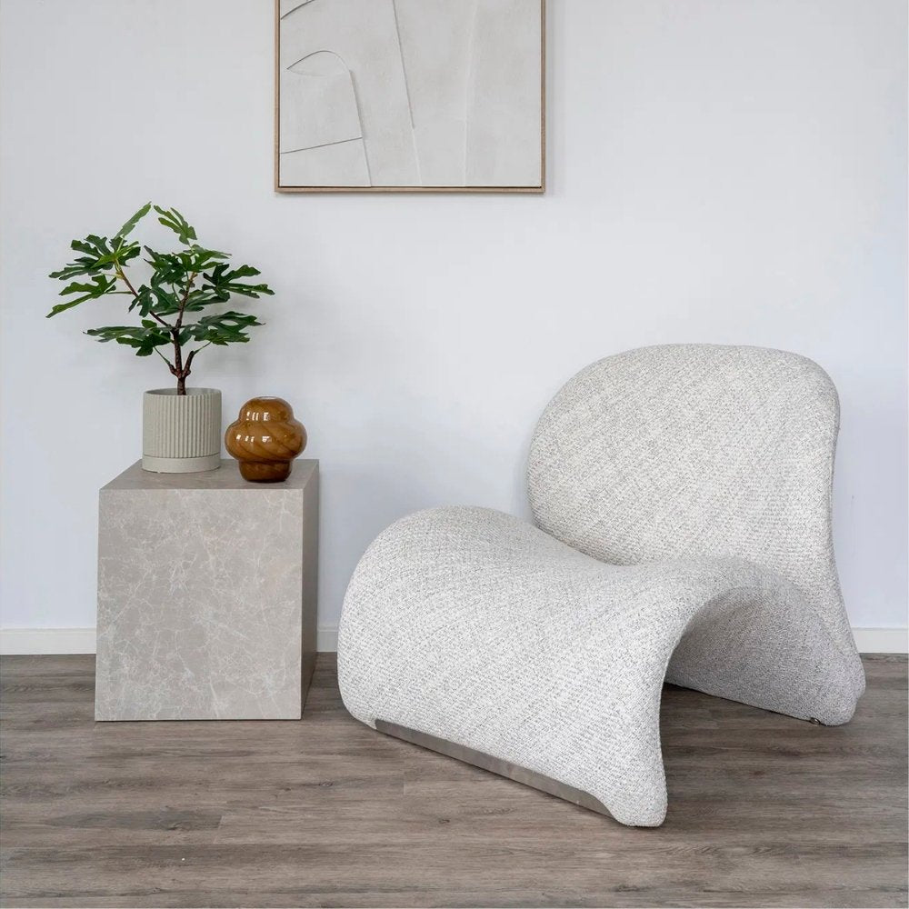 Design Beistelltisch POSTATO 45cm Marmor-Look beige creme Couchtisch