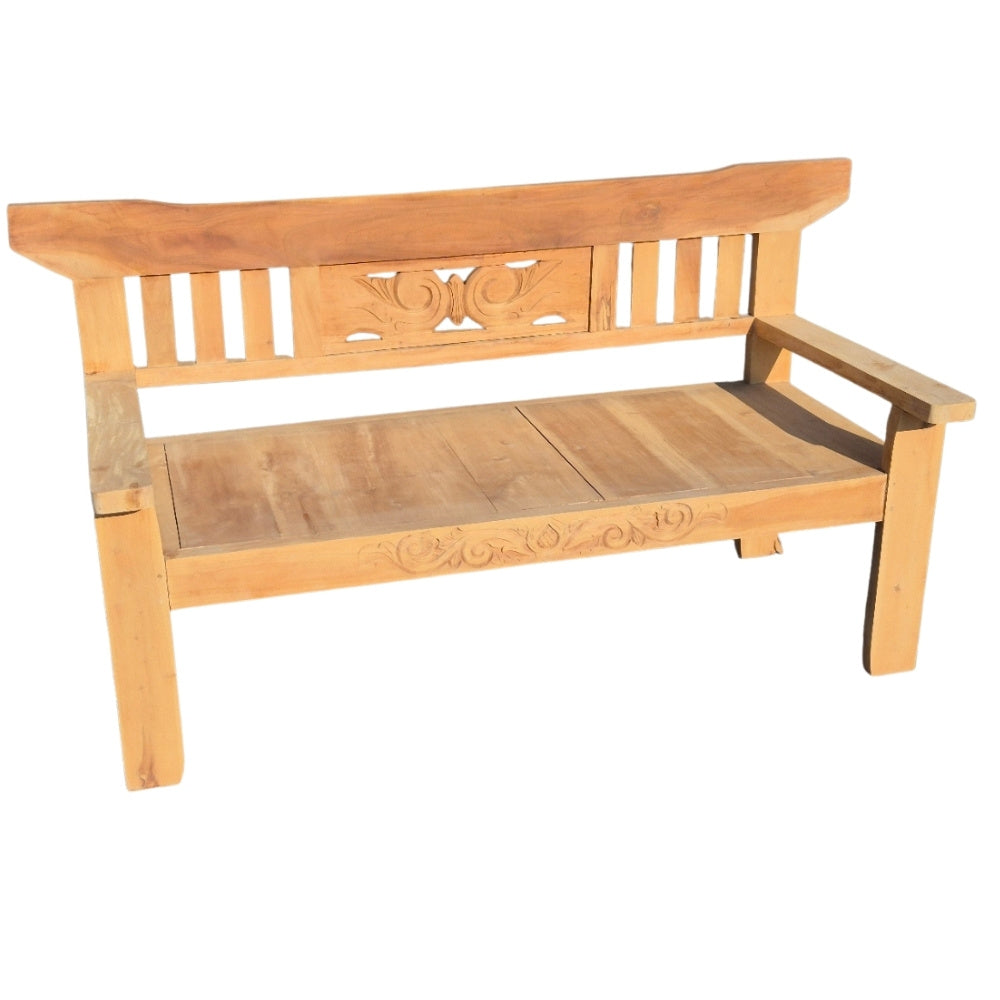 Stabile Teak Sitzbank PADAR 180cm Natural Handarbeit Gartenbank