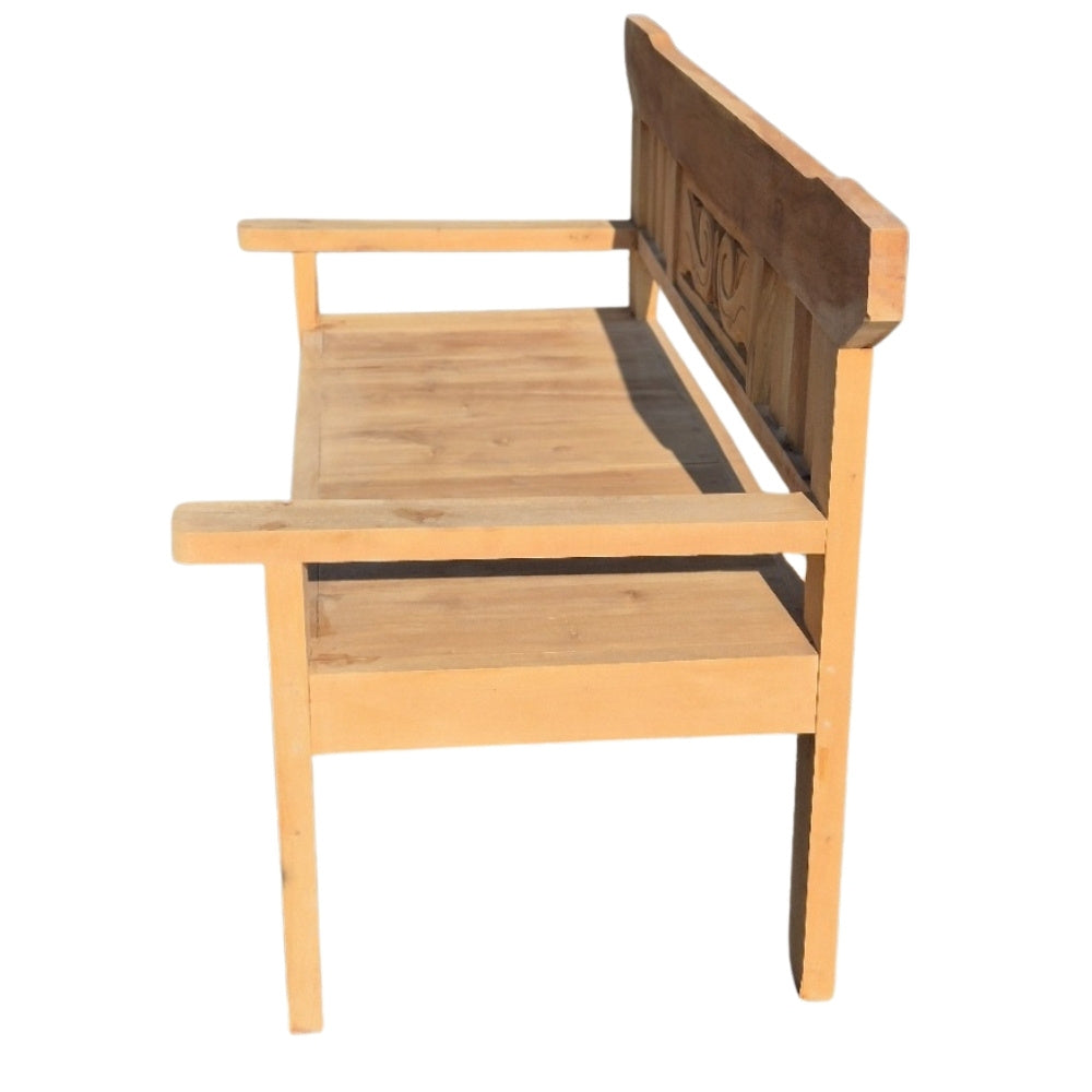 Stabile Teak Sitzbank PADAR 180cm Natural Handarbeit Gartenbank