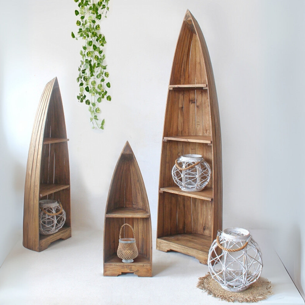 Massivholz Bootsregal BALI Antique-Natural 150cm Bücherregal