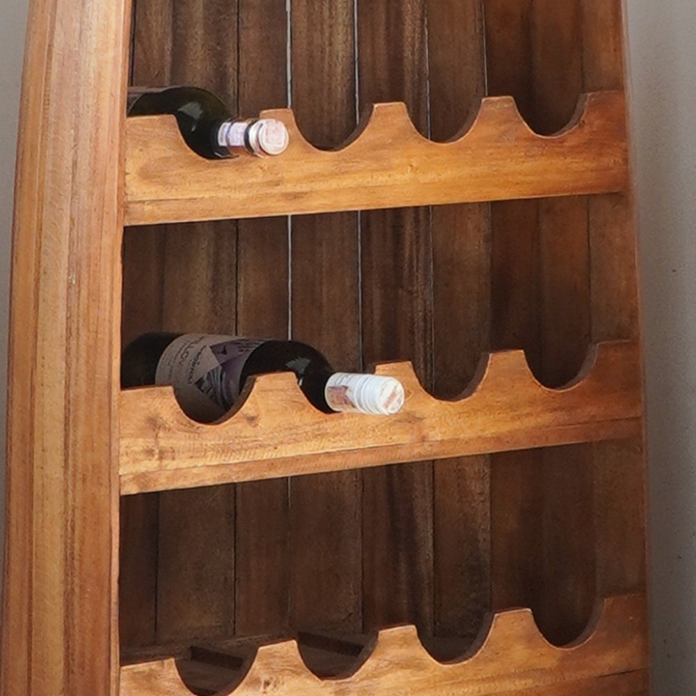 Massivholz Weinregal VINO 200cm Antik-Natural Mahagony Bootsregal