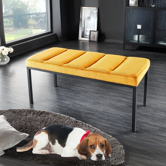 Elegante Sitzbank PLANO 80cm senf-gelb Cord
