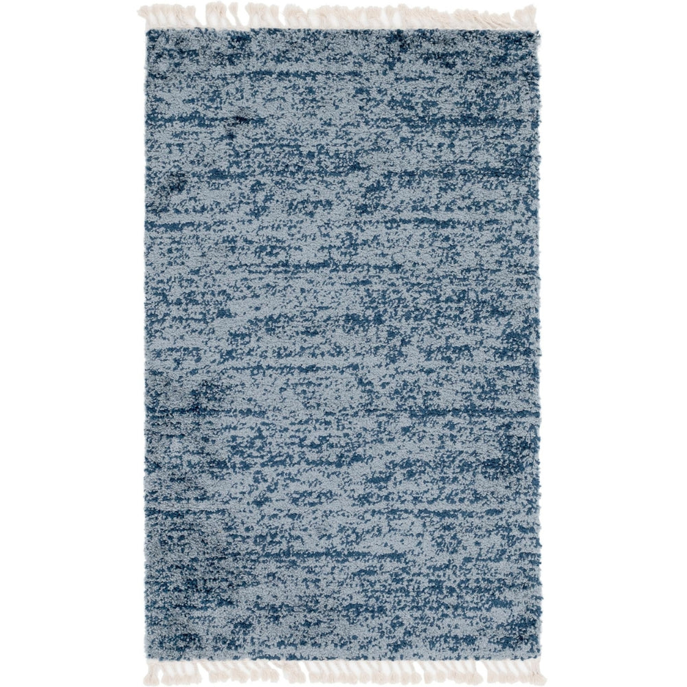 Teppich High Shaggy Rechteckig Blau verschiedene Größen