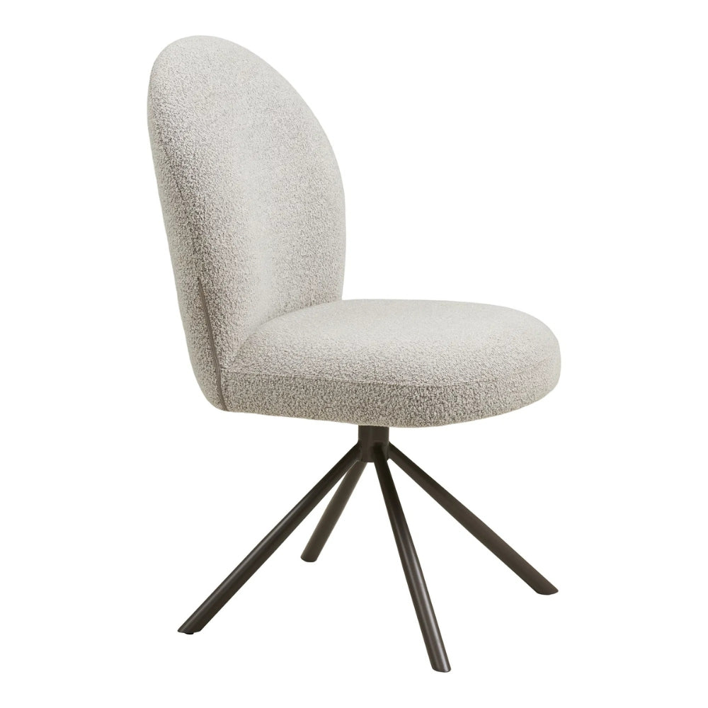 Drehstuhl mit Auto-Return-Funktion SOPHIE sand Bouclé grau Gestell
