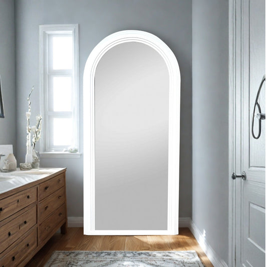 Design Rundbogen Spiegel 180x85cm FORMOSA weiss Wandspiegel