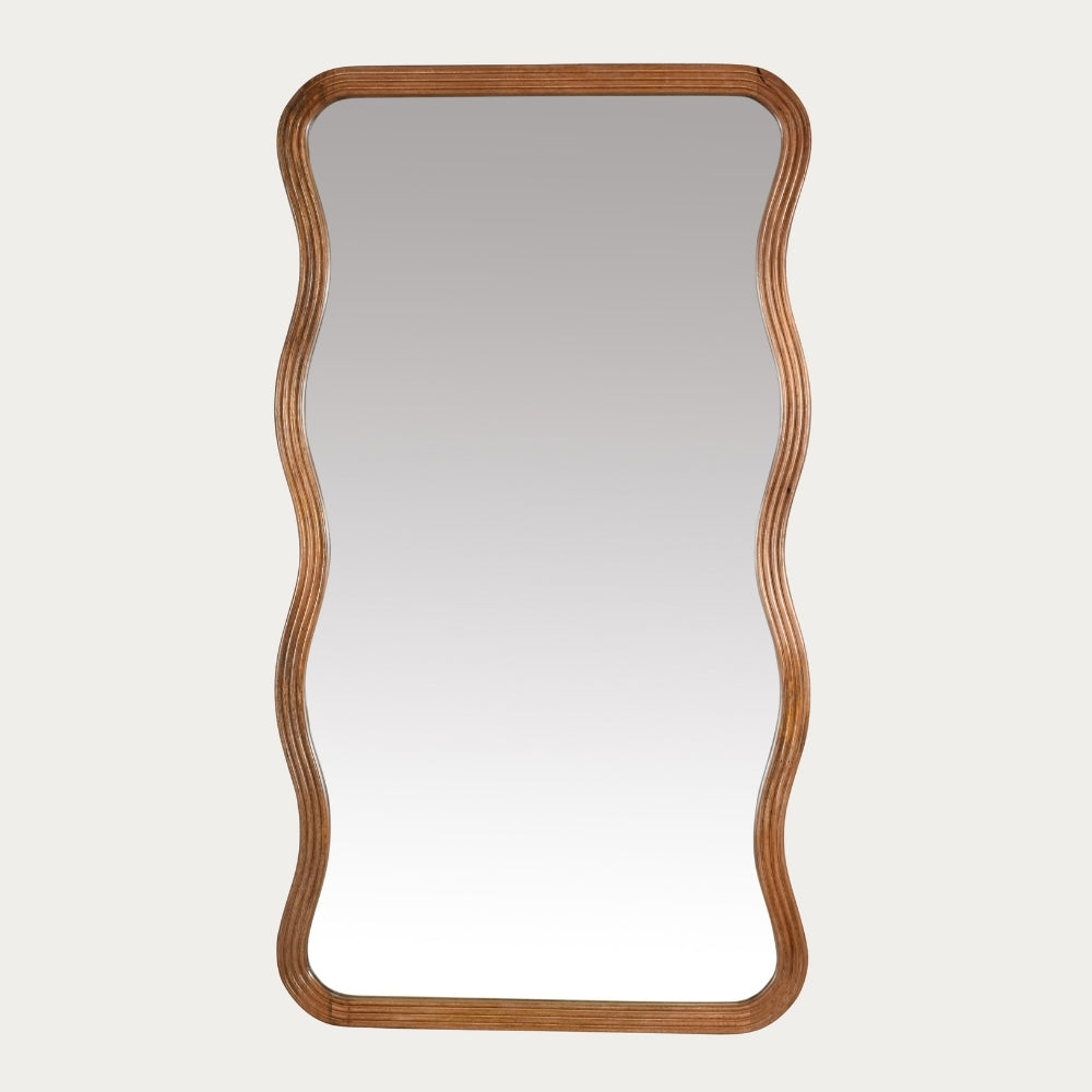 Design Massivholz-Spiegel CURVO 180x80cm Mangoholz Wandspiegel