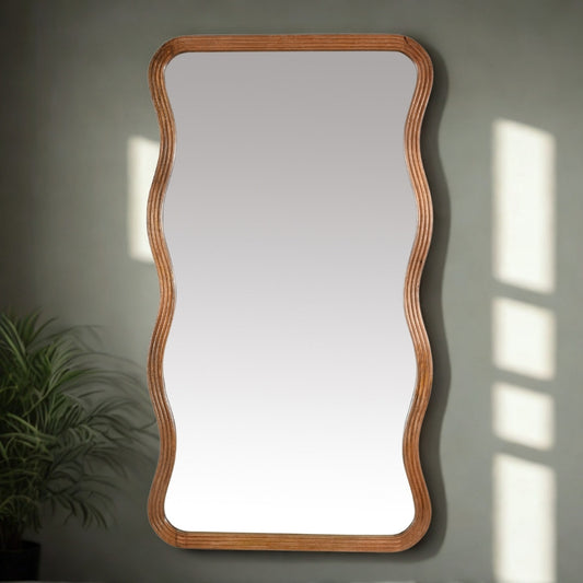 Design Massivholz-Spiegel CURVO 180x80cm Mangoholz Wandspiegel
