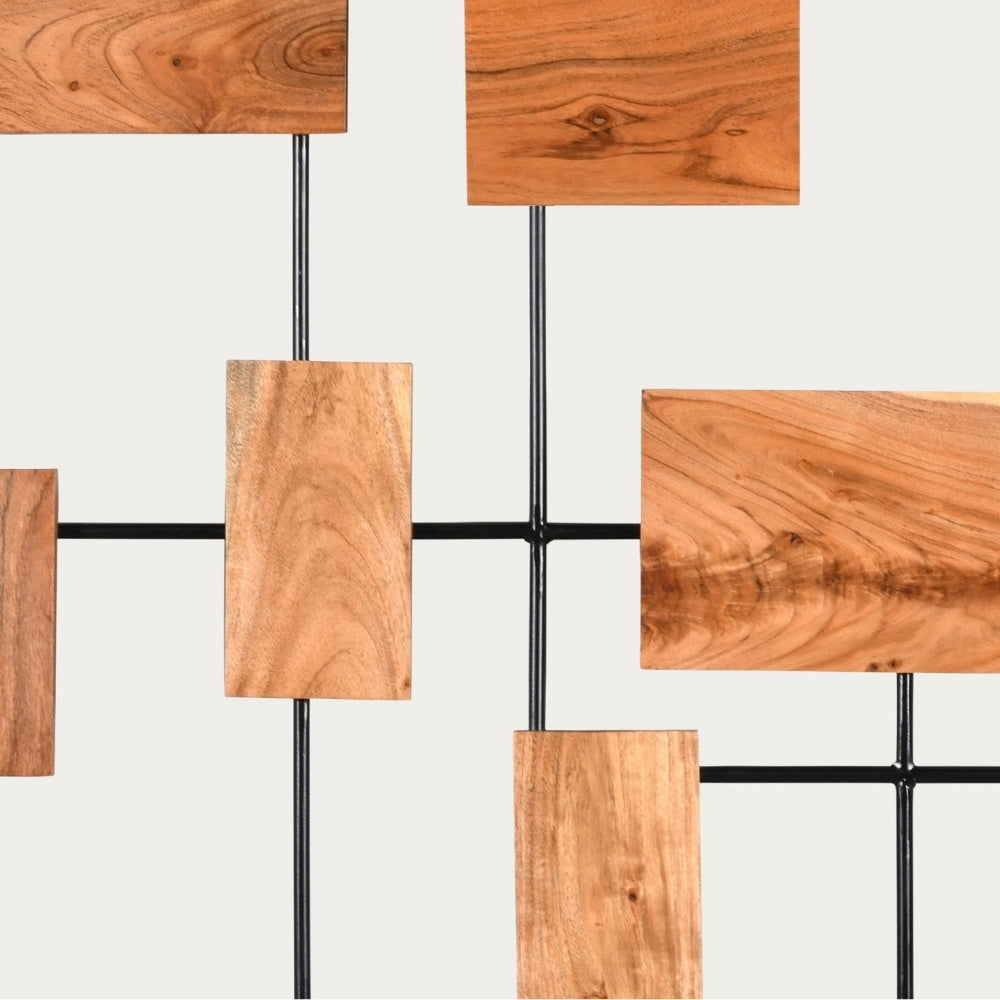 Wand-Deko-Objekt PARETO 90cm Unikat Akazienholz Wandbild