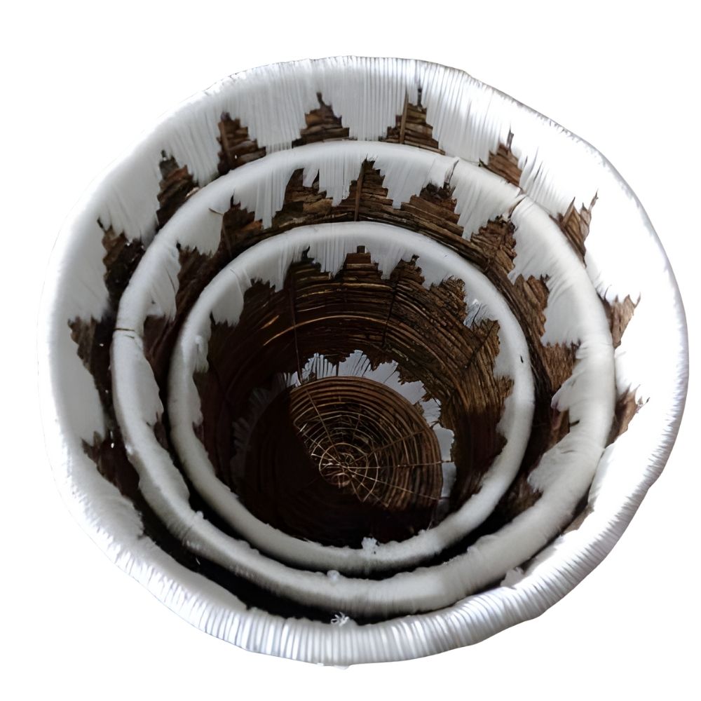 Natur Korb RUSH 45cm rund  Binsen geflochten natural Handmade