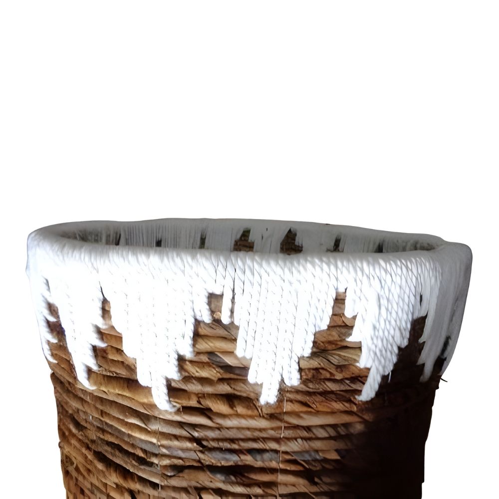 Natur Korb RUSH 55cm rund  Binsen geflochten natural Handmade