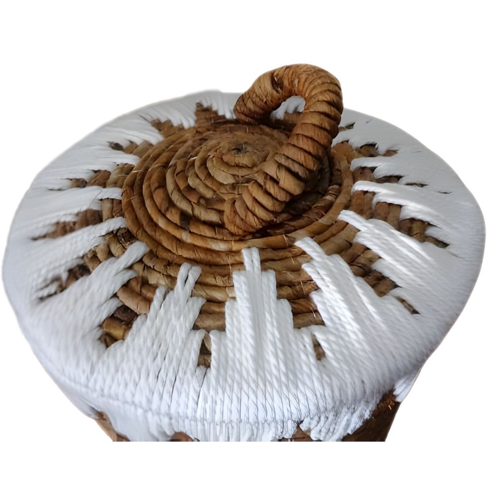 Natur Korb RUSH 65cm rund  Binsen geflochten natural Handmade