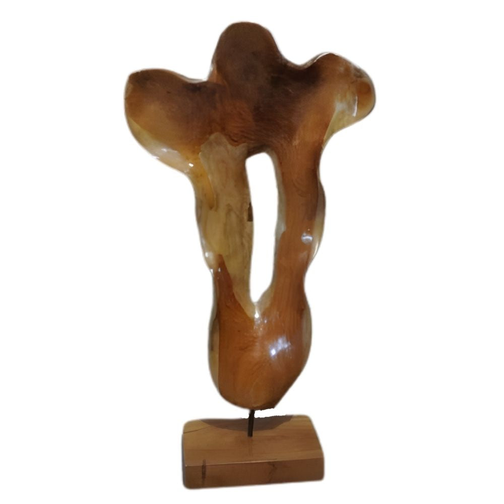 Design Teakholz Skulptur CULTURA 70cm Deko-Objekt natural Handmade