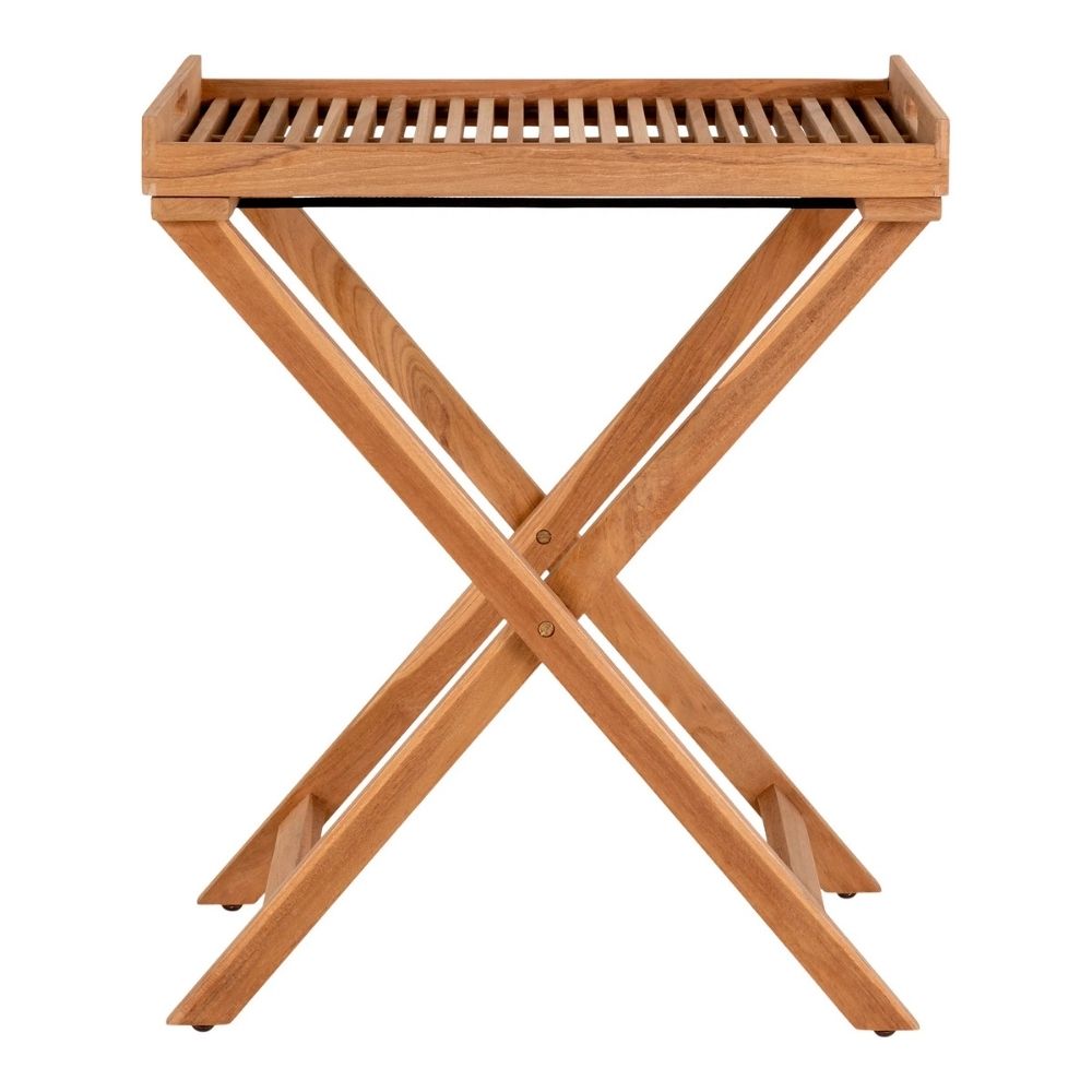 Klappbarer Teak Tablett-Tisch FLEX 70cm natural Beistelltisch