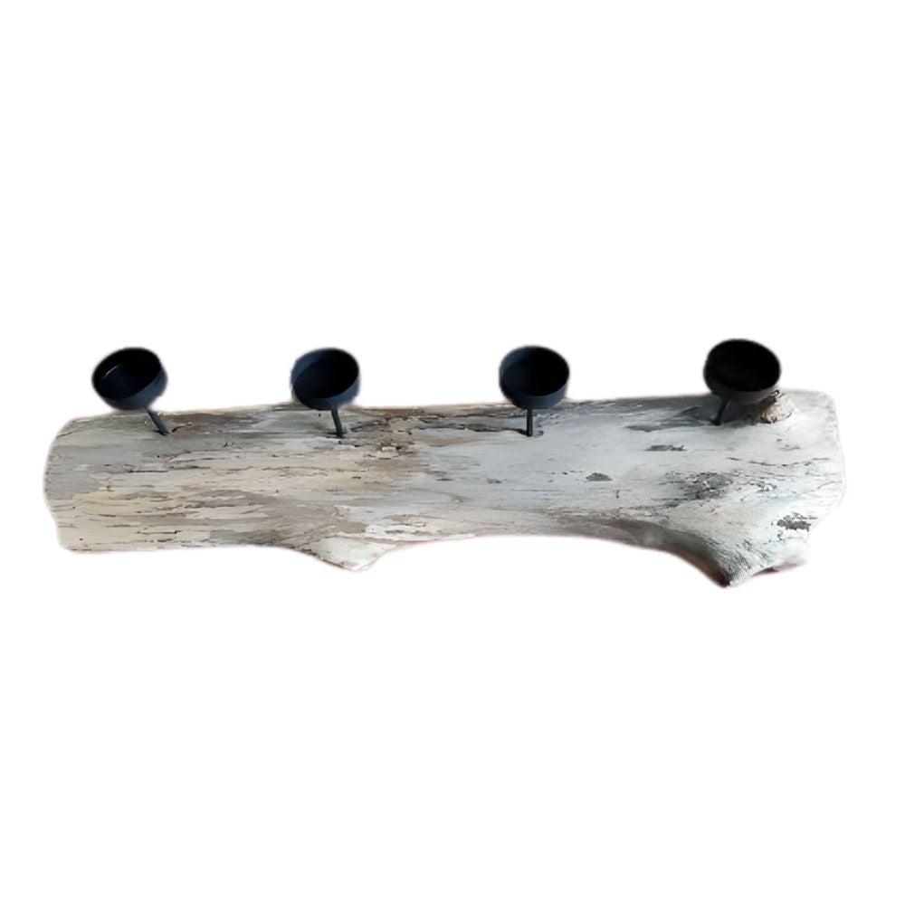 Natürlicher Kerzenhalter BRANCH 70cm Teakholz Advent Kerzen