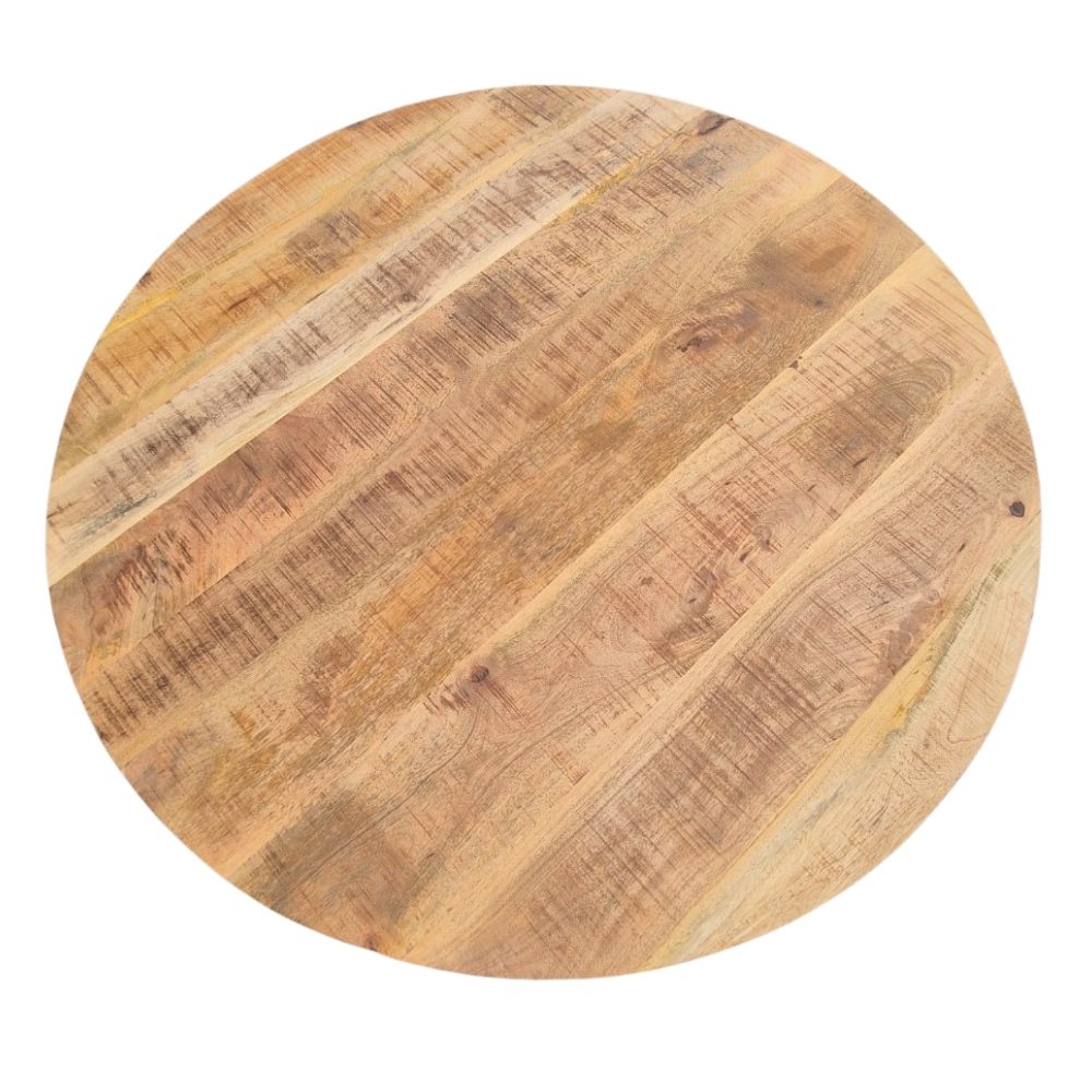 Runder Massivholz Esstisch CRAFT 120cm Mangoholz Metallgestell