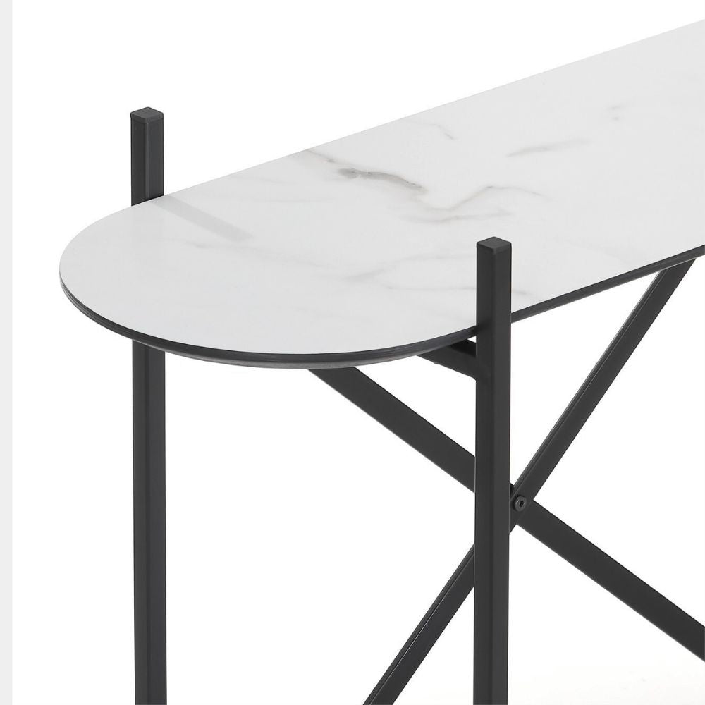 Moderne Design Konsole MARMOL-Plus 100cm weiss Marmor-Optik