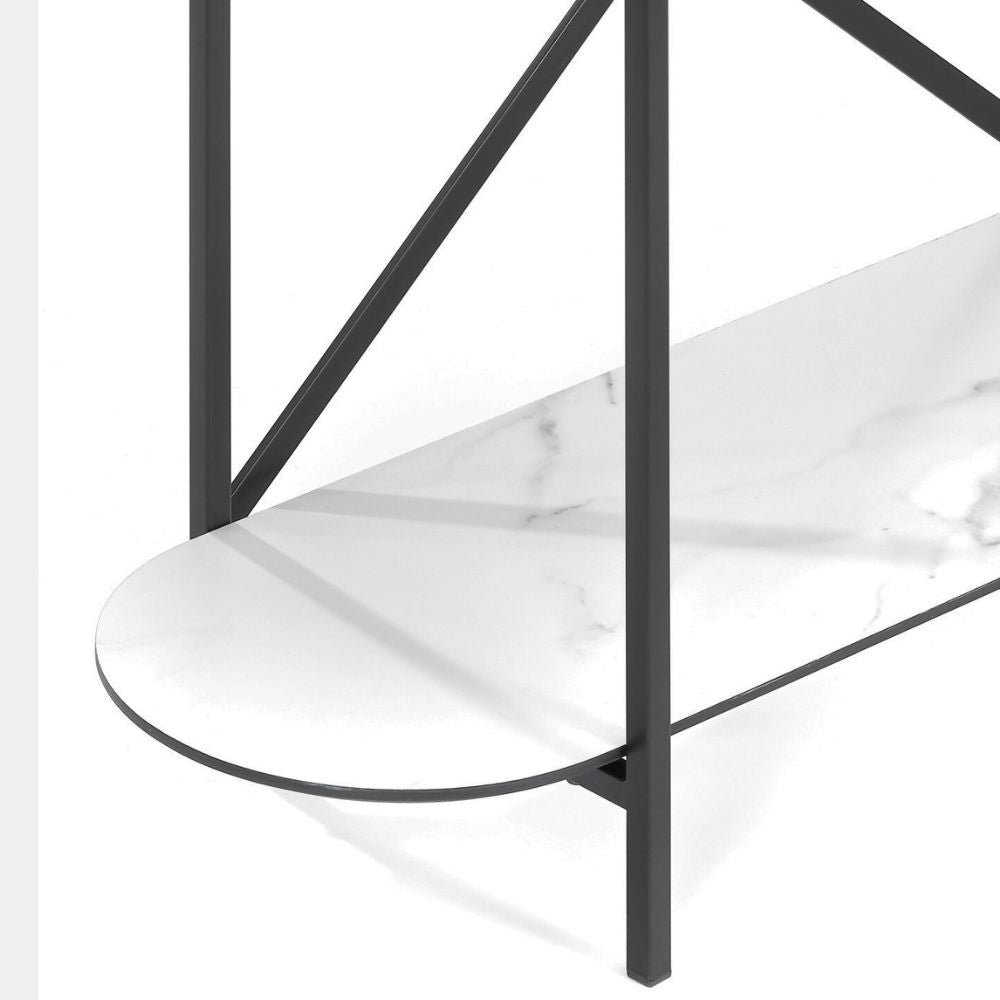 Moderne Design Konsole MARMOL-Plus 100cm weiss Marmor-Optik