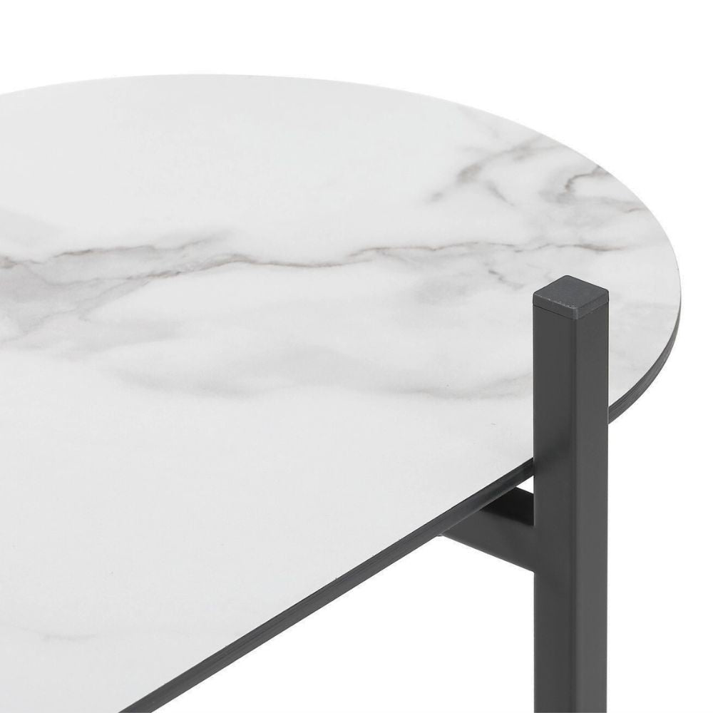 Moderne Design Konsole MARMOL-Plus 100cm weiss Marmor-Optik
