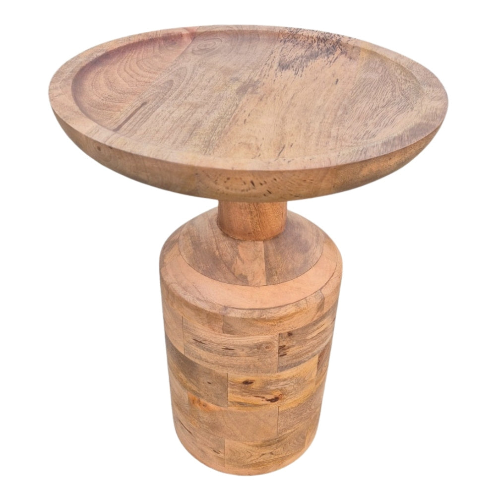 Massivholz Beistelltisch KITAR-E 45cm Mangoholz natural Handmade