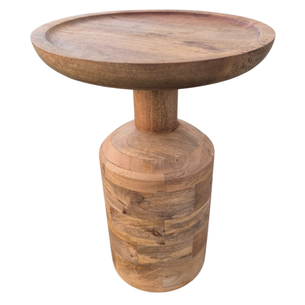 Massivholz Beistelltisch KITAR-E 45cm Mangoholz natural Handmade