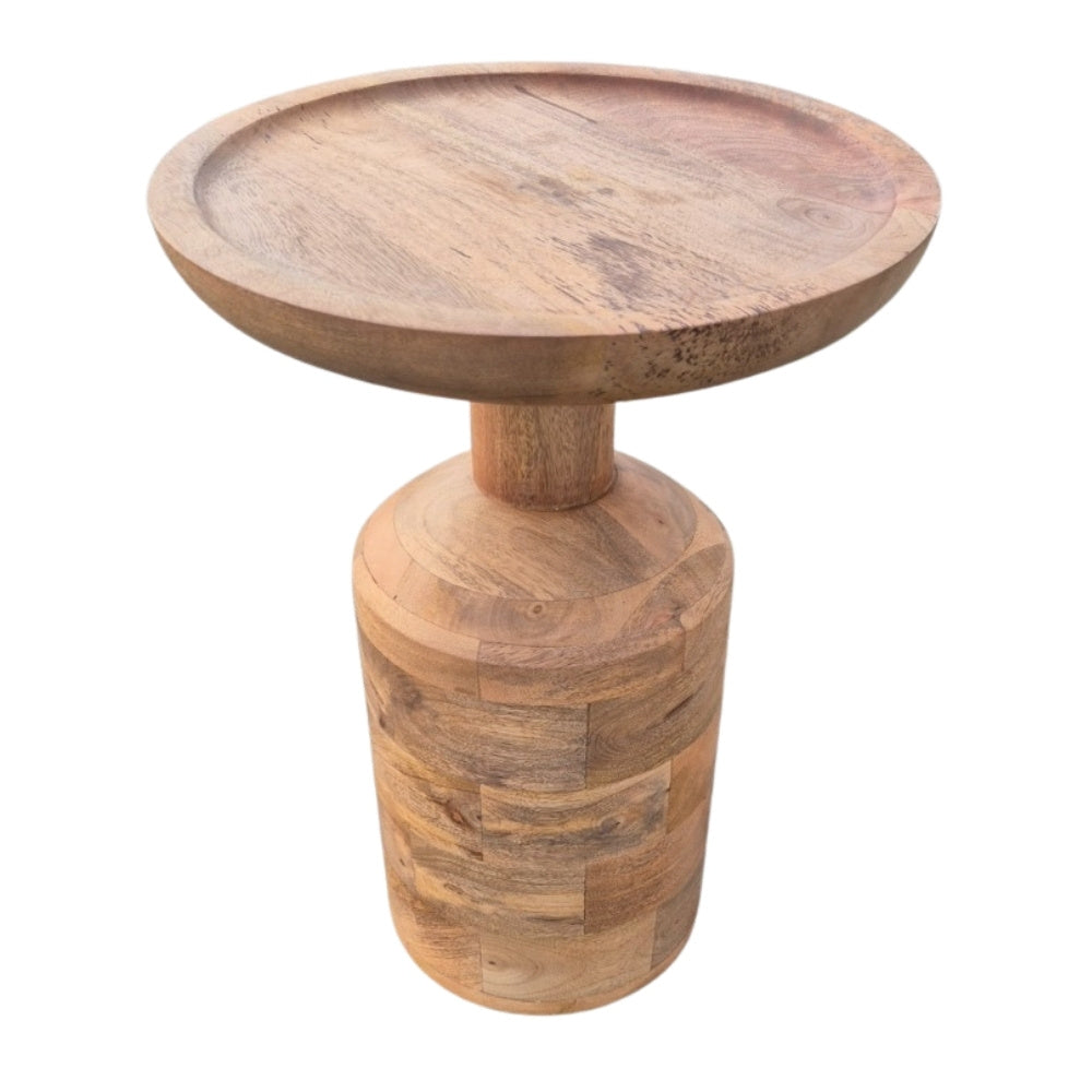 Massivholz Beistelltisch KITAR-E 45cm Mangoholz natural Handmade