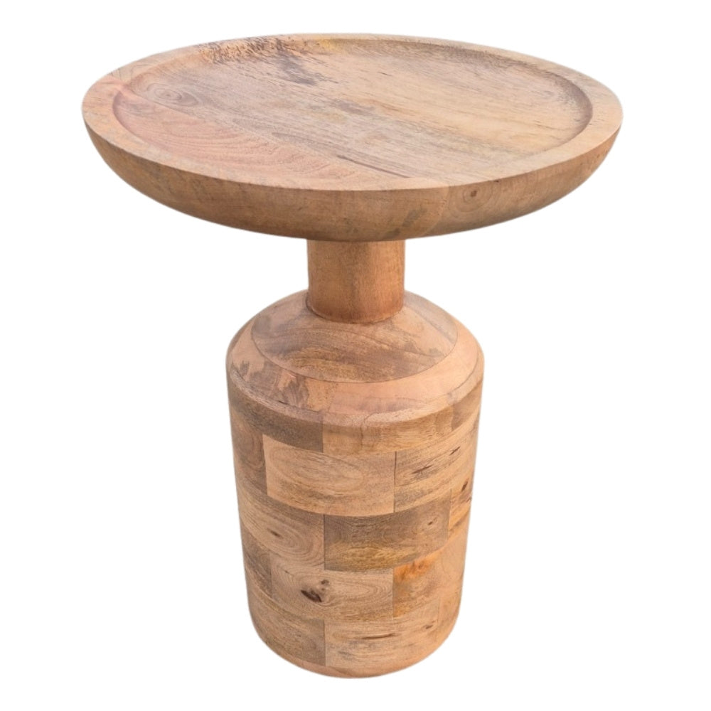 Massivholz Beistelltisch KITAR-E 45cm Mangoholz natural Handmade