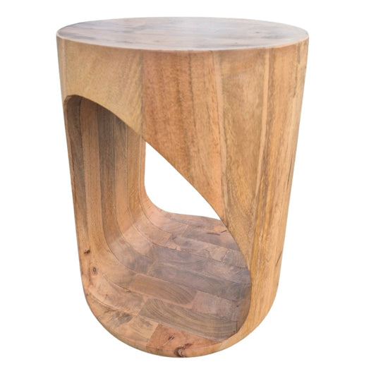 Massivholz Beistelltisch KITAR-F 40cm Mangoholz natural Hocker