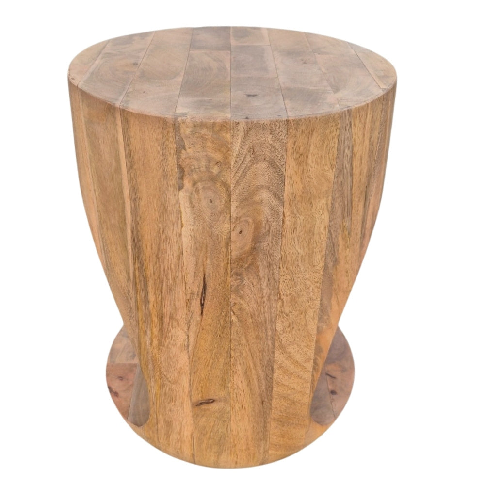 Massivholz Beistelltisch KITAR-F 40cm Mangoholz natural Hocker