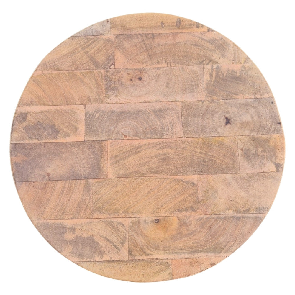 Massivholz Beistelltisch KITAR-F 40cm Mangoholz natural Hocker