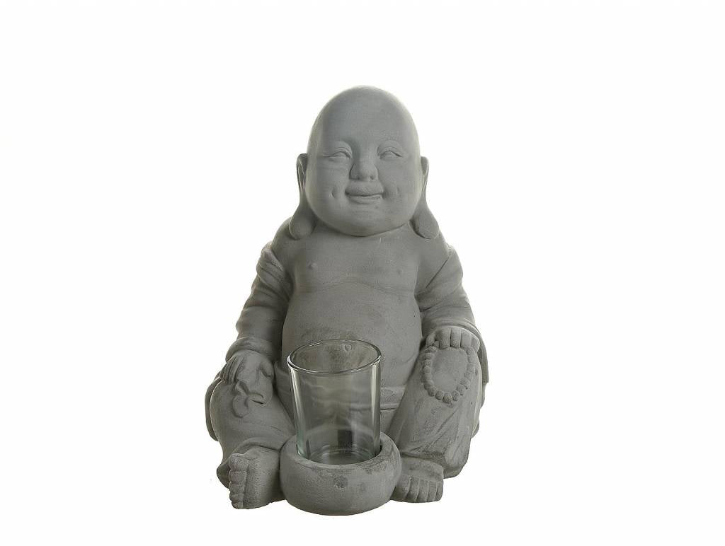 Buddha mit Teelichthalter Zement ca. H22cm