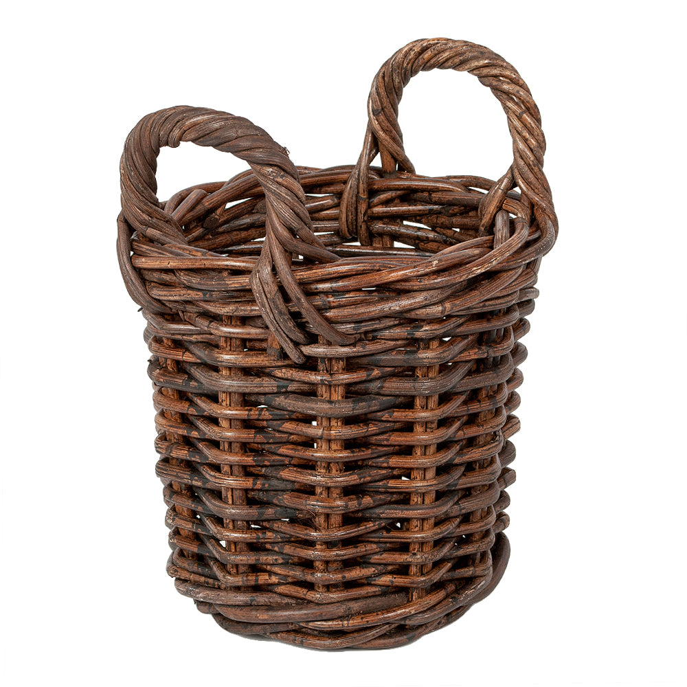 2er Set Rattankorb BAKUL rund Natural Brown ca. D20cm