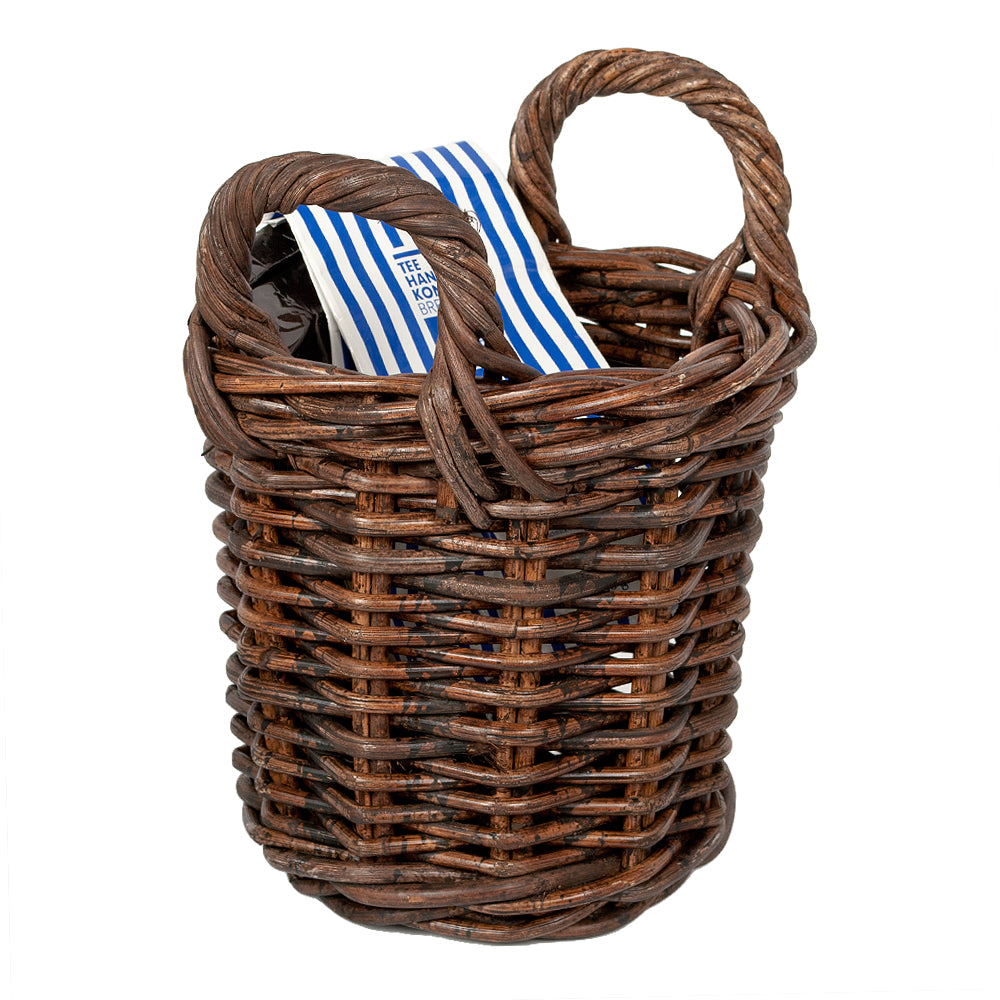 2er Set Rattankorb BAKUL rund Natural Brown ca. D20cm