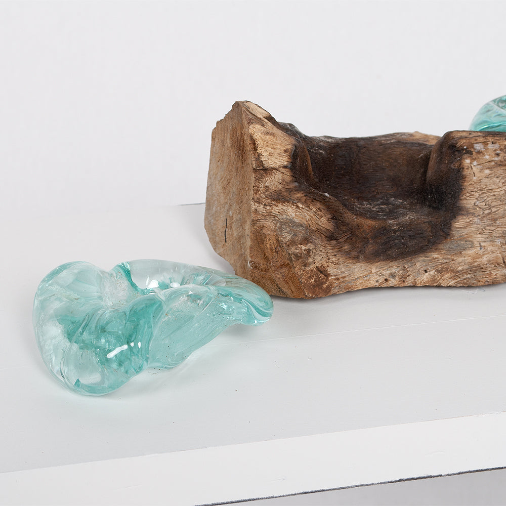 Teakwurzel 4er Teelichthalter DROP Weihnachtsdekoration