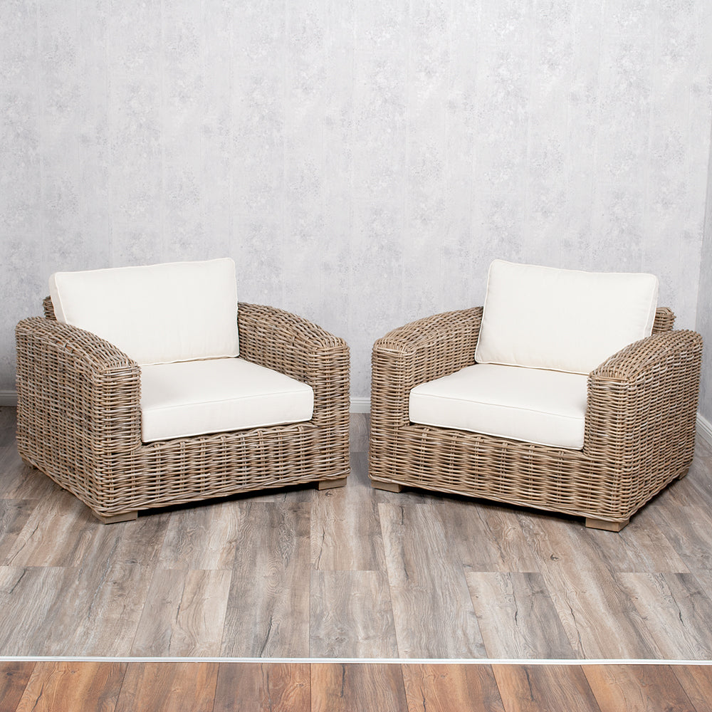 4tlg. Loungemöbel-Set Sitzgruppe LIVING Rattan Grey