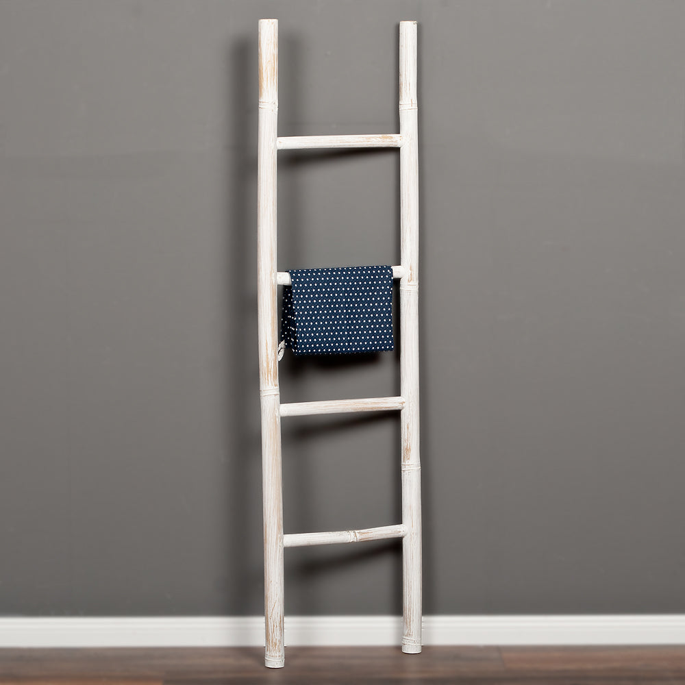 Bambus Deko-Leiter BAMBOO White Wash H150cm