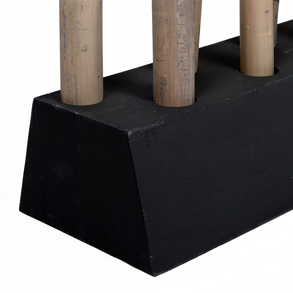 Stilvoller Bambus Raumteiler PARAVENTO Grau ca. 97x200cm (BxH)