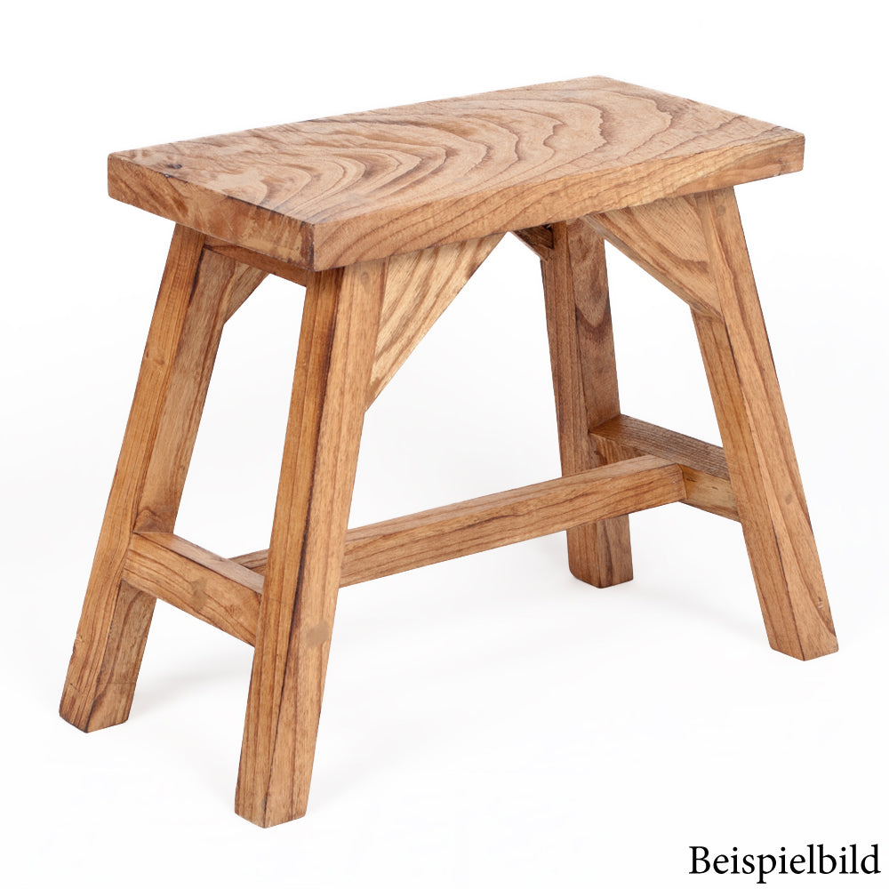 Massivholz Hocker APO Geflammt 50cm Albasia-Holz Handarbeit – LebensWohnArt