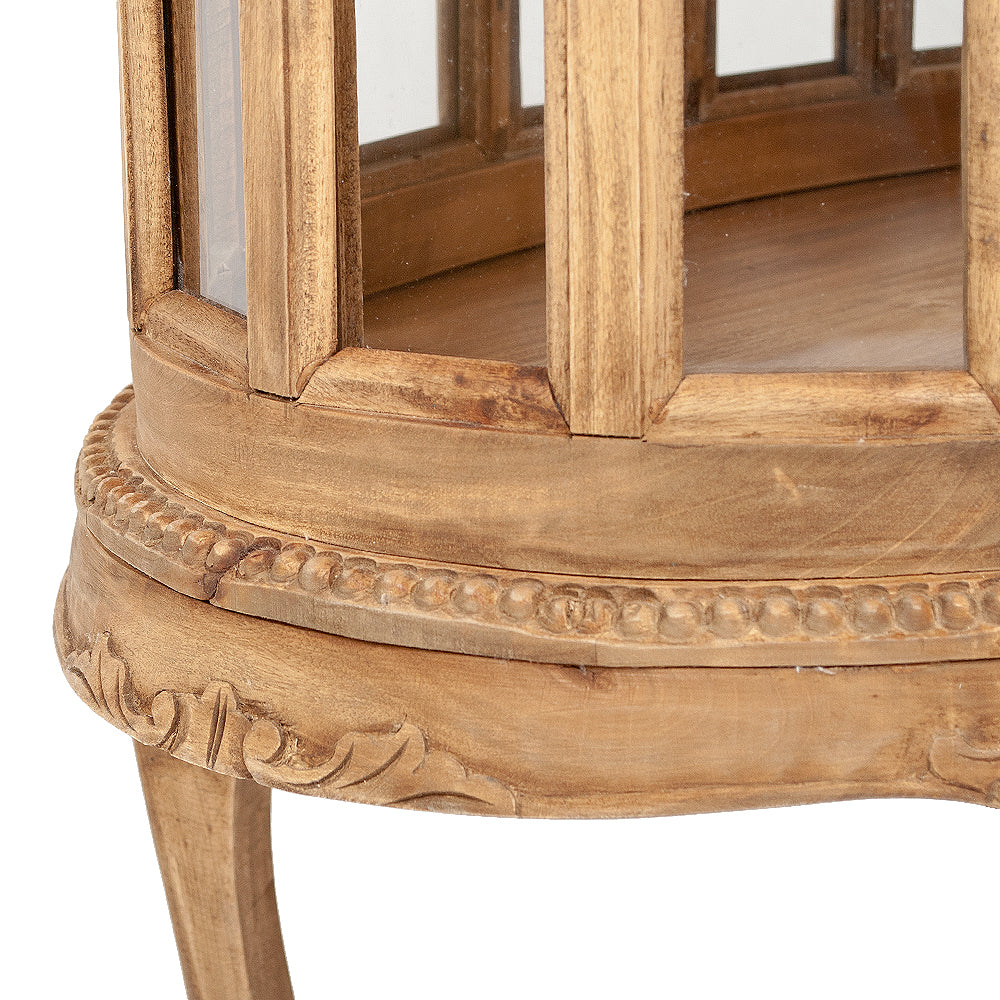 Massivholz Barschrank CORUNA 75cm Antique Natural Servier-Tablett