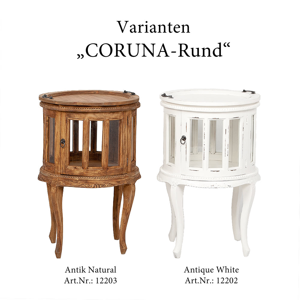 Barschrank CORUNA-Rund Antik Natural  Mahagoni
