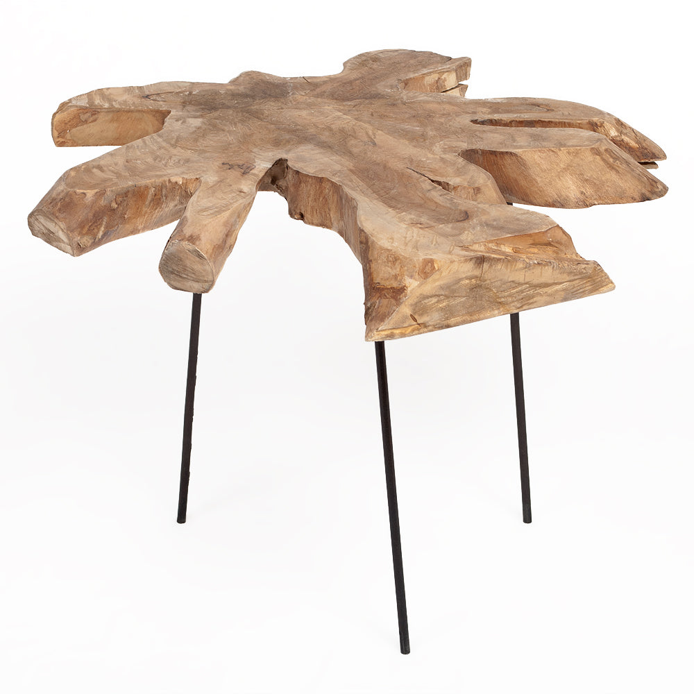 Beistelltisch Couchtisch SLICE Ø ca. 70cm Teak Natural