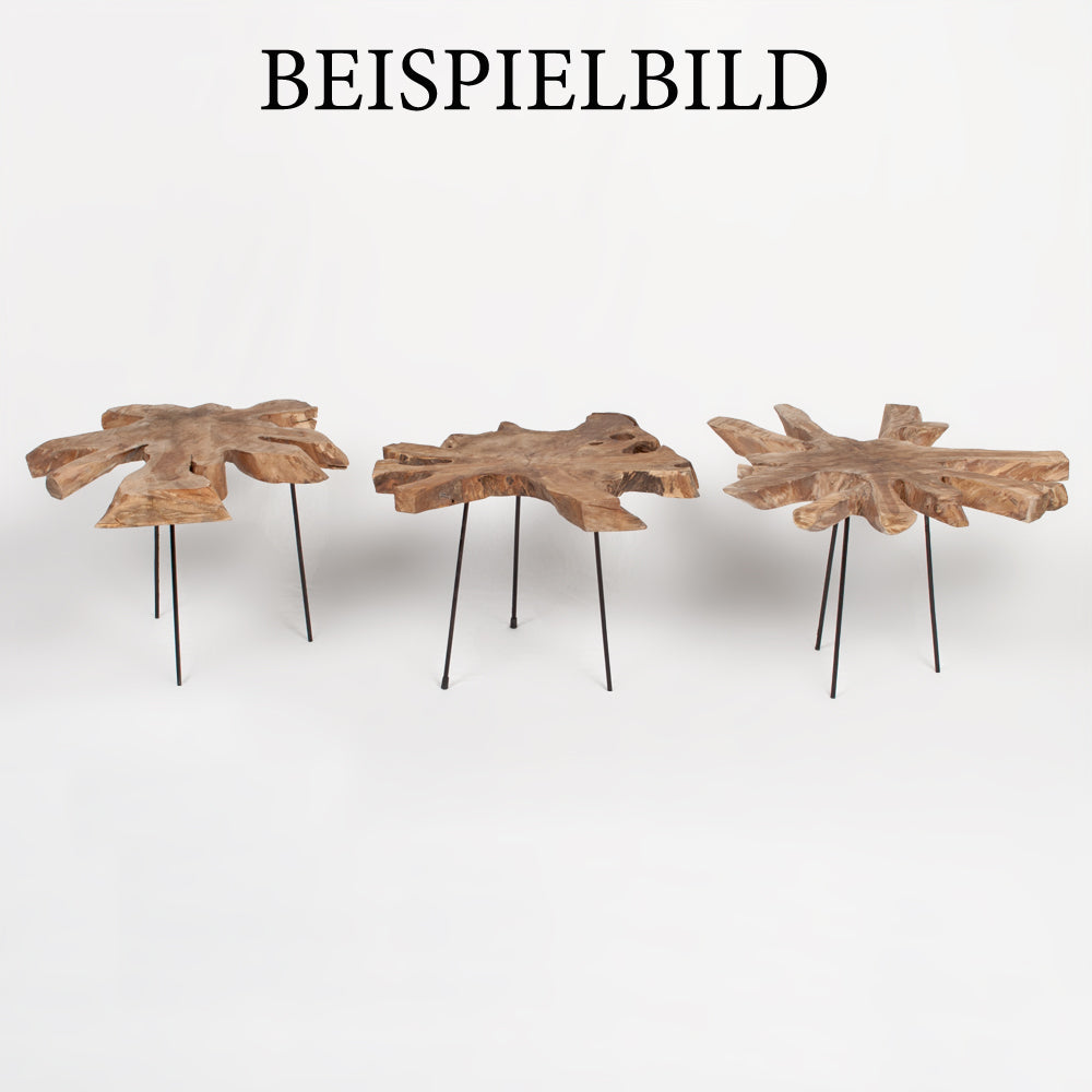 Beistelltisch Couchtisch SLICE Ø ca. 70cm Teak Natural