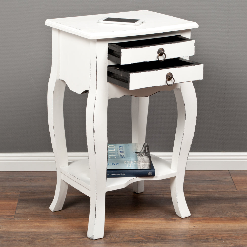 Beistelltisch FIO Mahagoni H68cm Antik-Weiß