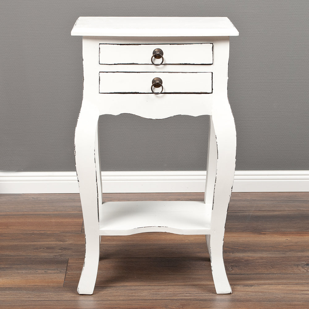 Beistelltisch FIO Mahagoni H68cm Antik-Weiß